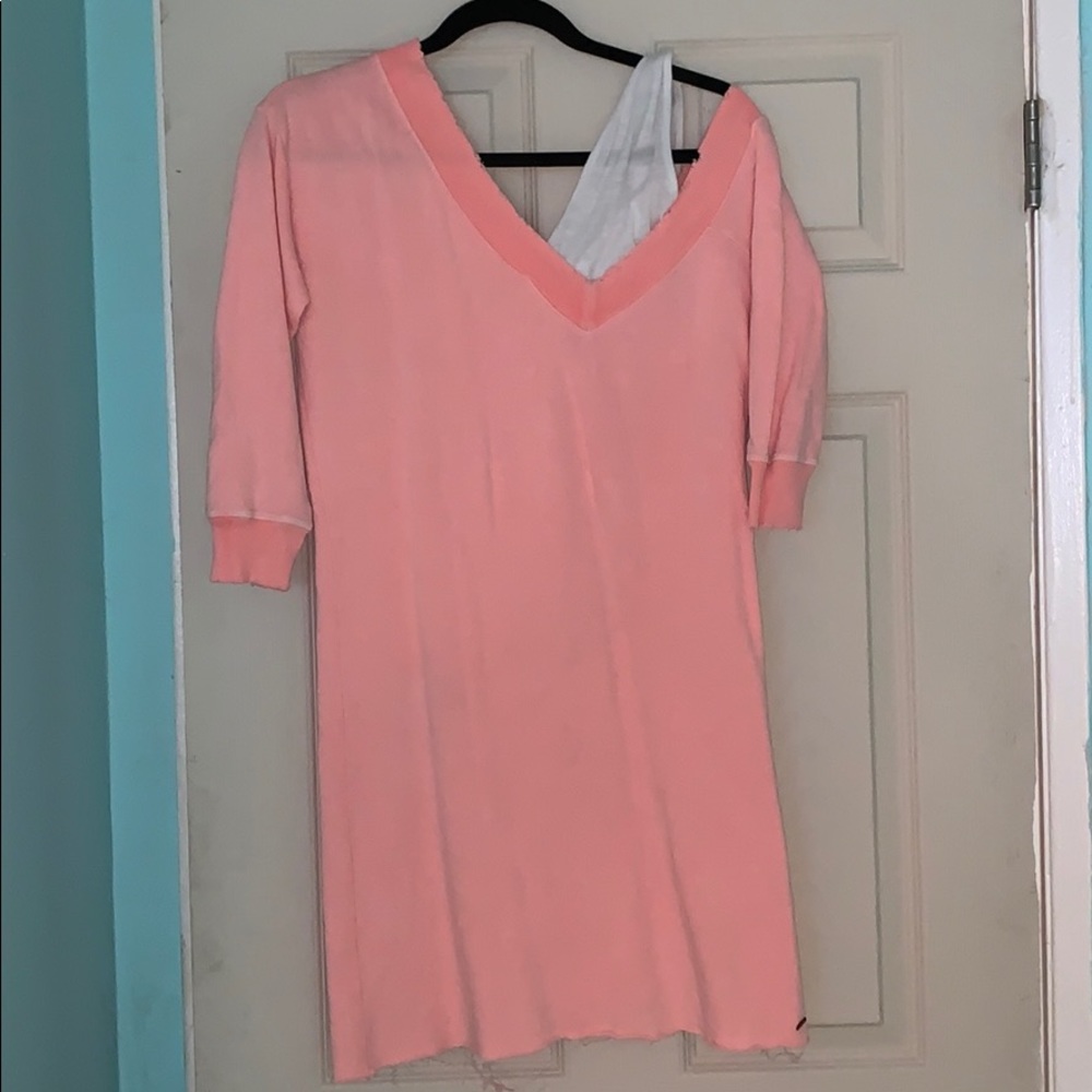 Off shoulder sweatshirt dress